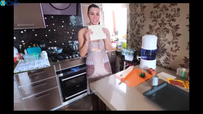 Naked Home Cooking with nothing under the apron