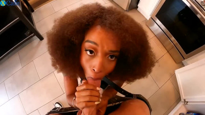 Ebony fucks with Johnny Sins and invites bestie to eat BWC together