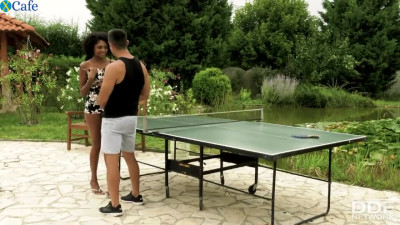 Table tennis is fun but fucking outdoors is much better for black sweetie Luna Corazon