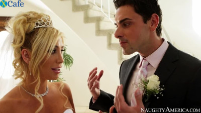 Hot blonde bride Tasha Reign gives blowjob to her fiancé Ryan Driller