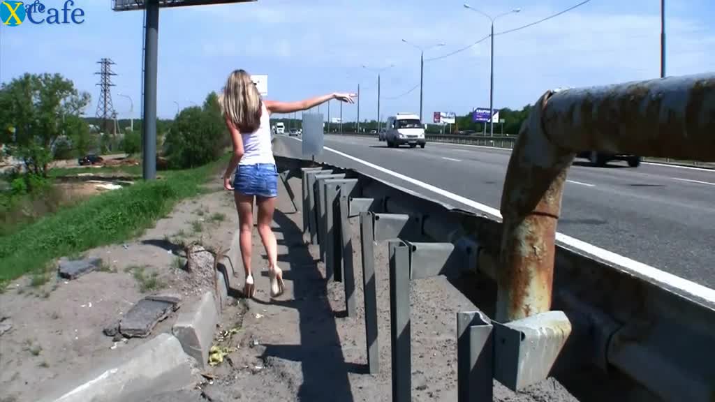 Watch Blonde teen cutie in miniskirt is a hitchhiker masturbating near the highway Free Porn Videos | ePornRest.