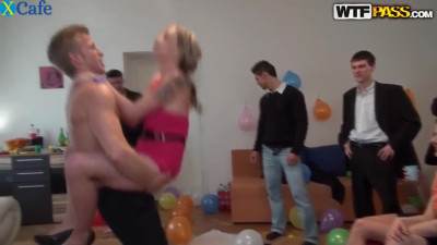 A birthday party with gorgeous sex craving babes turns into a wild orgy