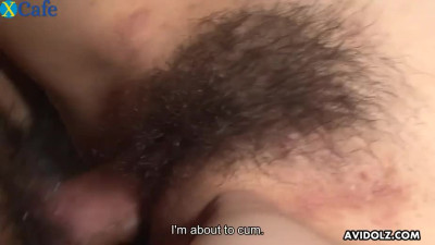 Tended Japanese babe gets her bearded pussy fingered until she squirts