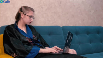 Beautiful Nerdy Russian Teen Fucks a Laptop Repairman