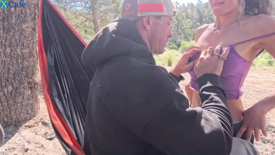 Busty Hottie Convinces Her BF To Start Their Camping Vacation With Wild Sex In the Lap Of Nature