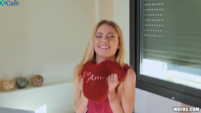 Cute looking girl with tight tits is so happy about topping strong cock