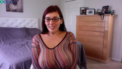 Busty MILF with Glasses Shows GIGANTIC TITTIES on WEBCAM