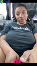 Ebony BBW creamy orgasm in the car