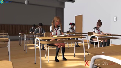 3D Porn Animation: Slim Busty Submissive Stud Lets Her Shemale Teacher Put Her In a Pillory And Fuck