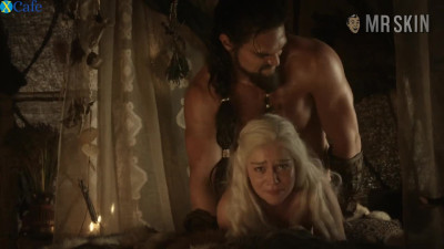 Some rough doggy bed scene with blonde babe named Emilia Clarke