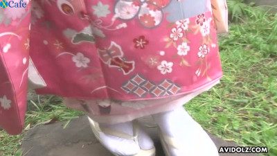 Hot Japanese lady in kimono Kana Endo is ready to ride strong cock