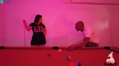 PAWG bitch Virgo Peridot gets her pussy blacked on the pool table