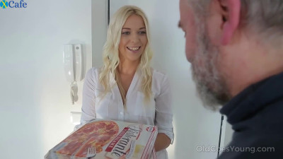 Ardent blonde Czech cutie Karol Loilien lets older man lick her wet pussy