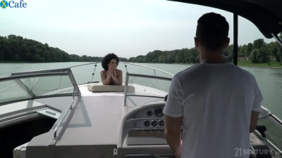 Amazing curly GF Stacy Bloom deserves some good anal on the yacht