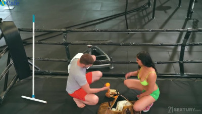 Busty sporty boxer with juicy butt Ava Black is anal banged doggy