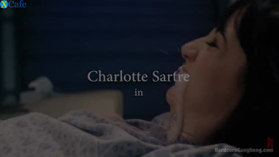 Lewd black head Charlotte Sartre gives horny deepthroat blowjob