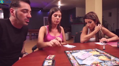 Table game is turned into a really steamy MFF threesome with lusty Amanda Morano