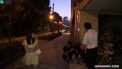 Japanese whore Erena Yamamoto gets mouthfucked by several dudes