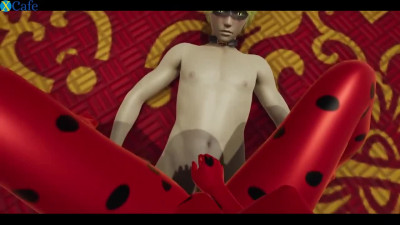 Busty ladybug straddles cat noir cock. Hot 3d animation.