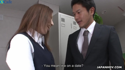 Shy looking but cunning trainee Rei Haruka lures her boss for sex