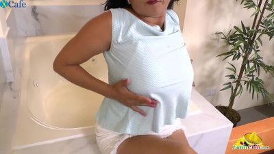 Chubby Latina nympho Lucia does her best while masturbating herself