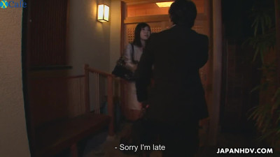 Lewd Japanese businessman makes his colleague Yume Sorano suck him off