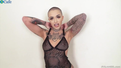 Wild bold bitch with lots of tattoos Leigh Raven gets her anus destroyed