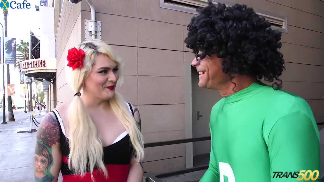 Watch Dressed in weird green costume buddy in wig polishes Tgirl's anus hard Free Porn Videos | ePornRest.