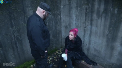 Gagged submissive pink haired slut KoKo Kitty gets her twat masturbated