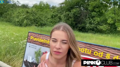 BBC destroys Eveline Dellai's anal outdoors - Pinko Club