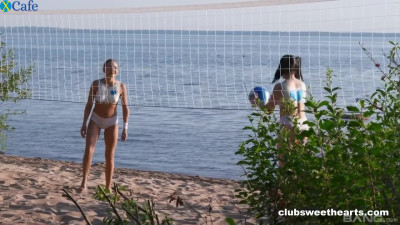 Kinky Volleyball Lesbian Party at the beach