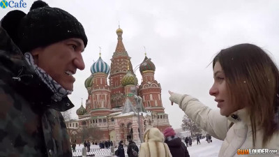 Lewd buddy meets up cute hottie on the Red Square and fucks her in the hotel