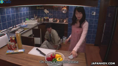 Well stacked housewife Nozomi Hazuki is sucking her lover's juicy cock