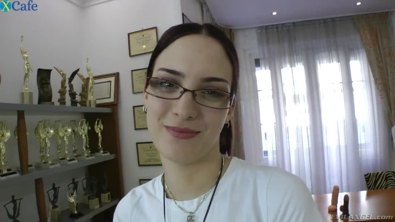 Watch Lovely and cute white brunette girl in glasses masturbates on the couch Free Porn Videos | ePornRest.