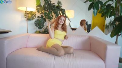 First anal casting for a petite redhead cutie