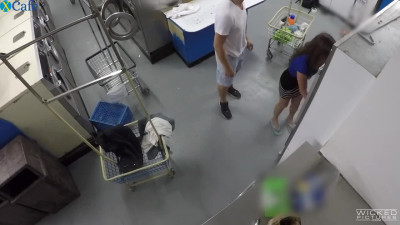 Hidden cam catches Alice Lighthouse fucking handsome stranger in a laundry